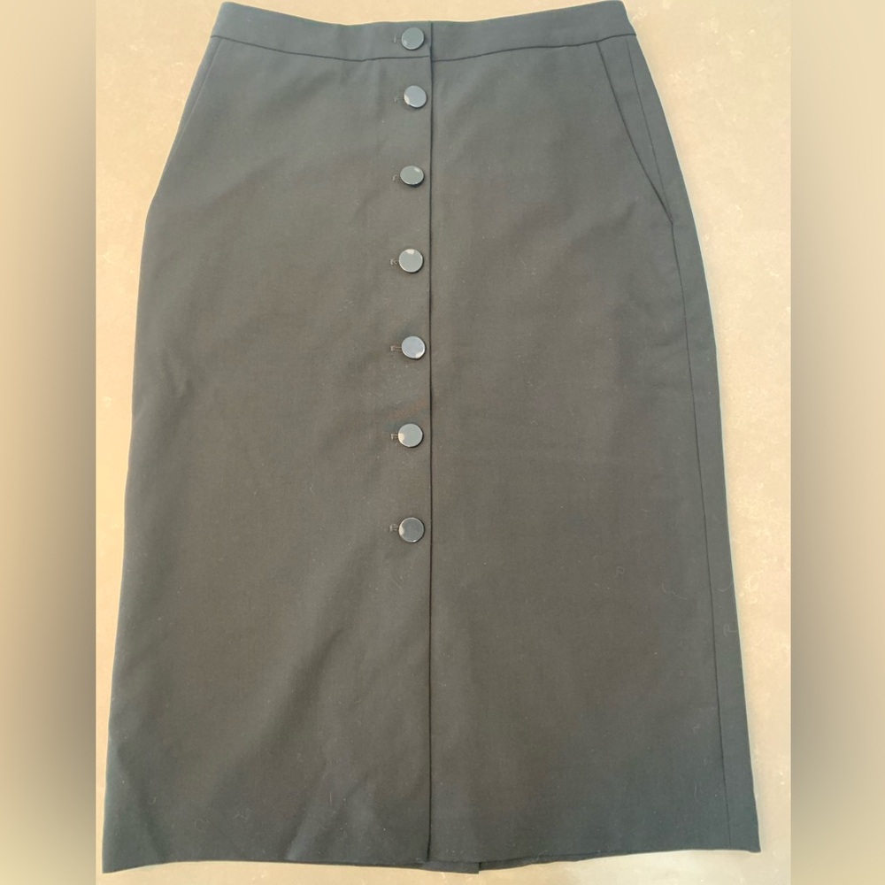 Club Monaco Black Button Pencil Skirt - Sz 6 with tags